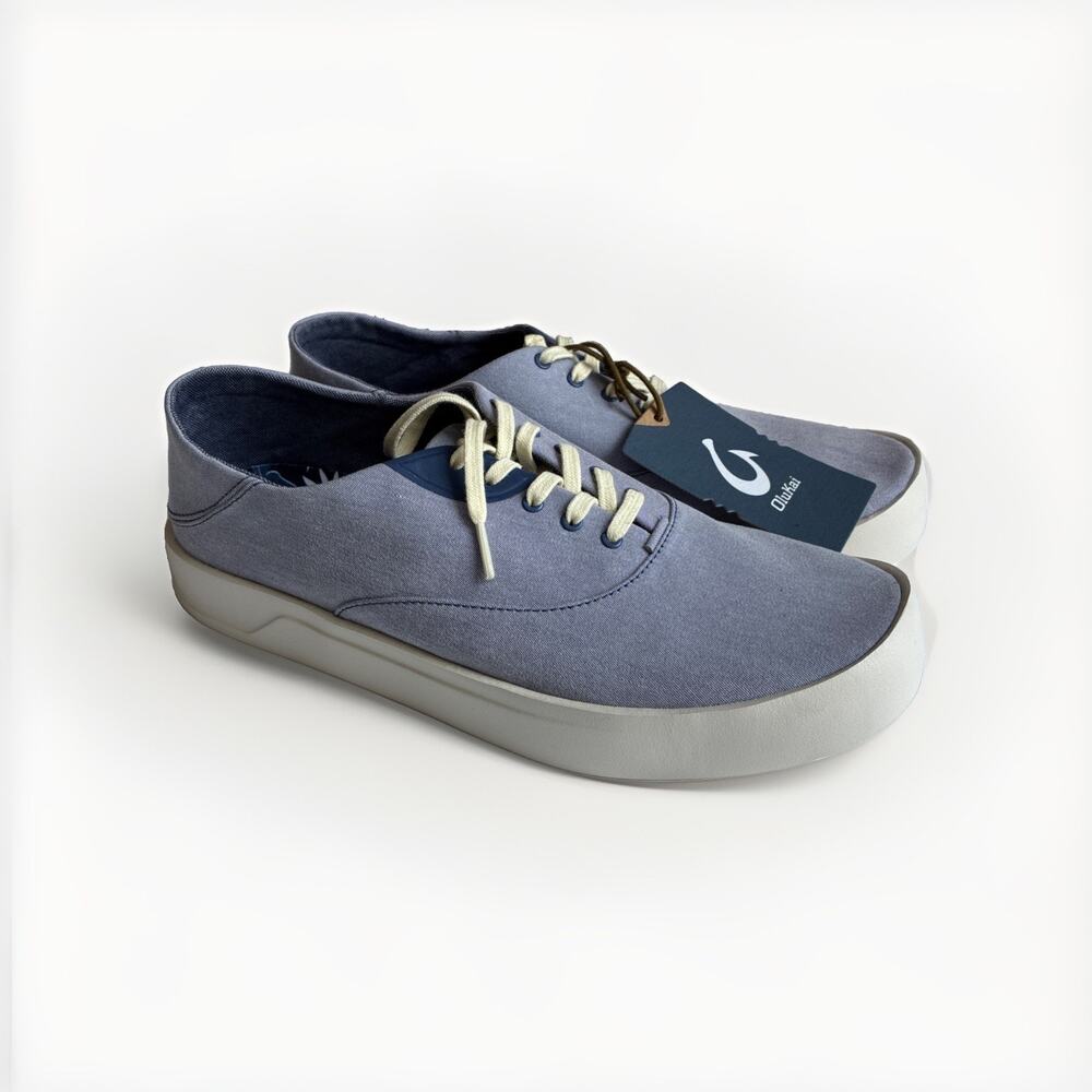 Olukai Tradewind Mens Size 12 Shoes Blue Casual Canvas Lightweight Lace Up NWT